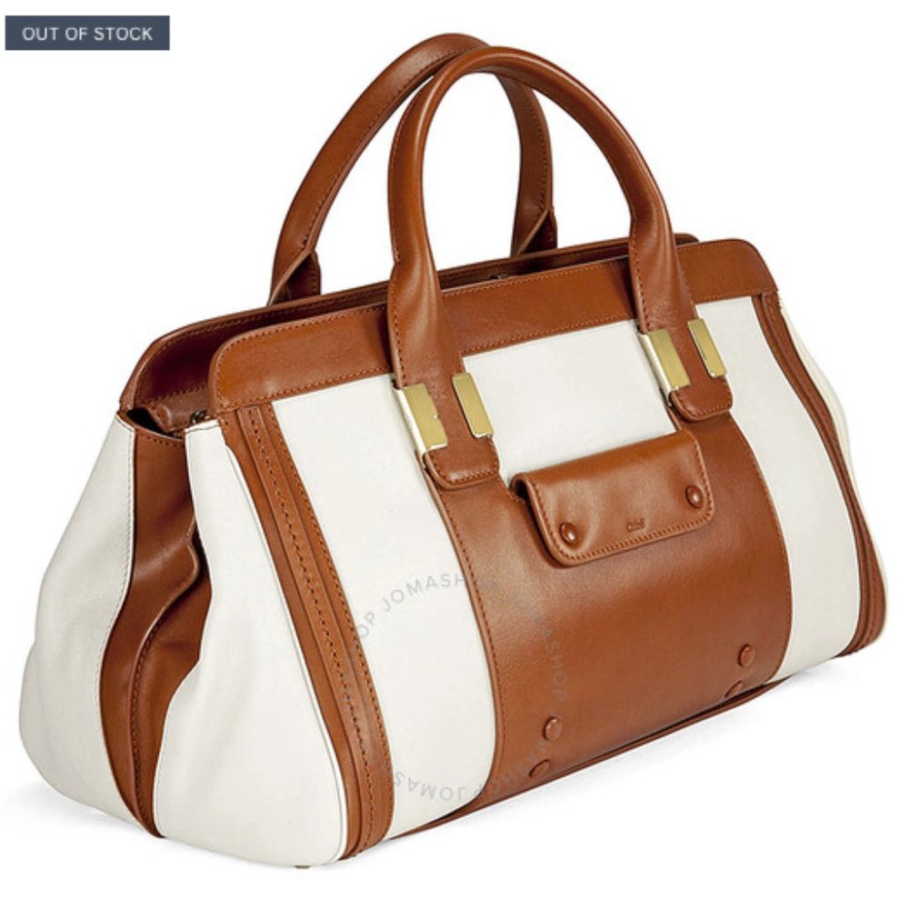 EUC Chloe Alice Leather Shoulder Bag - Tan/White - Picture 2 of 3